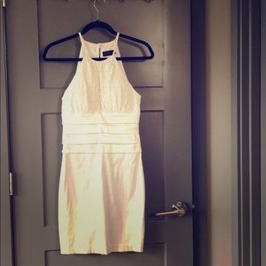 White dress with lace trim